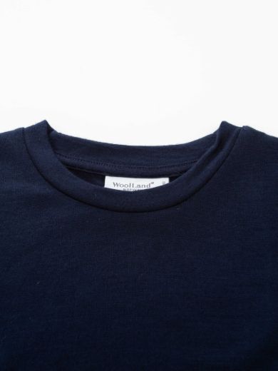 Bilde av WoolLand Skorve merino T shirt kids Blue Ink